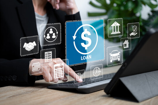 Personal Loan Assessment and Loans concept, Businesswomen use tablets to credit check online for personal loans, Financial loan agreements, and Personal or business loans through online services