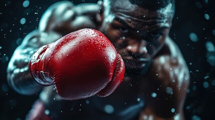 Close-up of a boxer performing a defensive slip, dodging a punch with perfect form, showing focus and agility