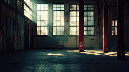 Fototapeta premium Dark Warehouse Interior
