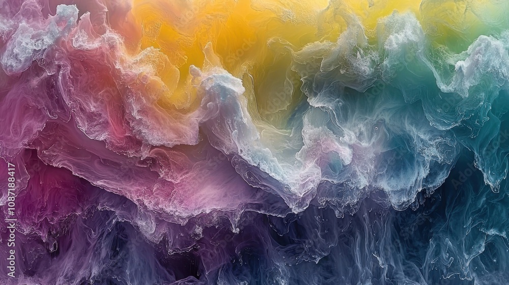 Poster dynamic swirls of color captured in a stunning abstract artwork art studio digital image vibrant env