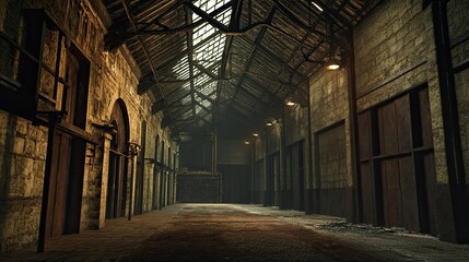 Dark Warehouse Interior