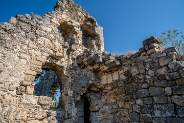 The remains of the old fortress. A ruined wall.