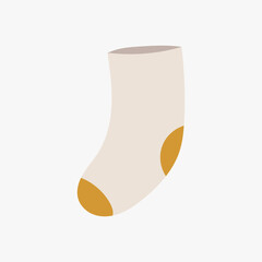 Drawing of winter socks. Hand drawn winter, autumn, Christmas cozy accessory. 