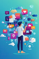 modern social media banner about marketing roi with AI marketing,generative ai