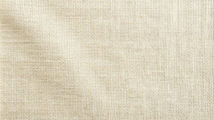 Fototapeta premium Cream-colored woven textile background texture, showing subtle folds and a tightly-knit pattern ideal for design projects