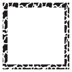 Frame with Cow print. Animal skin template. 