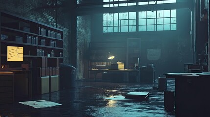 Dark Warehouse Interior