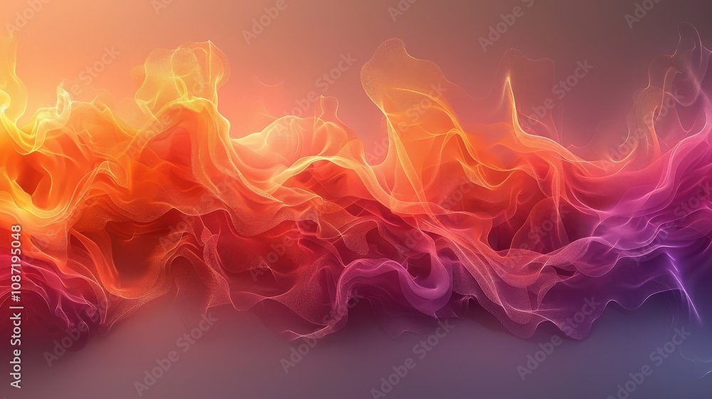 Poster vibrant abstract waves of color flowing gracefully across the surface in a stunning display of light