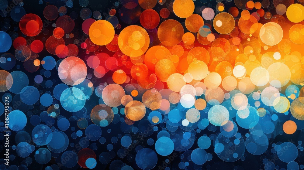 Poster bright and colorful bokeh lights creating a vibrant and festive atmosphere during a nighttime event 