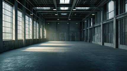Obraz premium Dark Warehouse Interior