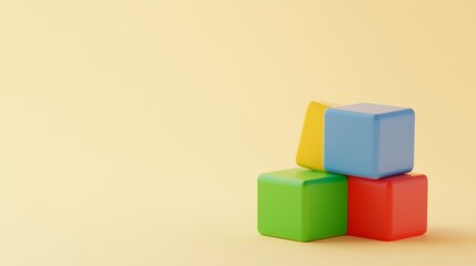 Obraz premium Job vacancy concept. Colorful building blocks stacked on a soft background.