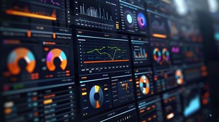 Fototapeta premium Streamlined Business Data Analysis: Interactive Dashboard Interface for Enhanced Decision-Making