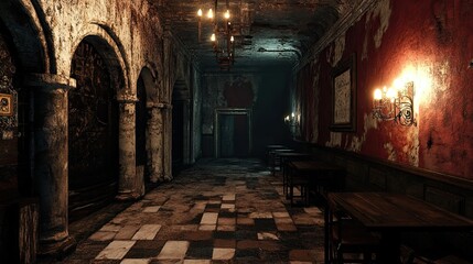 Fototapeta premium Eerie Dungeon Interior 