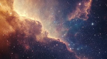 Fototapeta premium A breathtaking view of a colorful nebula in the cosmos with twinkling stars during the night sky