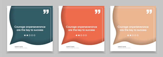 3D bubble testimonial banner, quote, infographic. Social media post template designs for quotes. Empty speech bubbles, quote bubbles and text box. Vector Illustration EPS10.