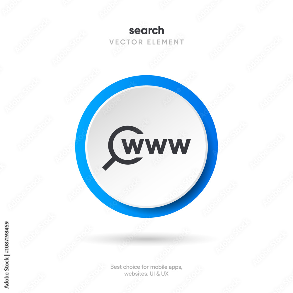 Fototapete Search Bar with suggestions for UI UX design and web site. Search Address and navigation bar icon. Collection of search form templates for websites. Search engine web browser window template.