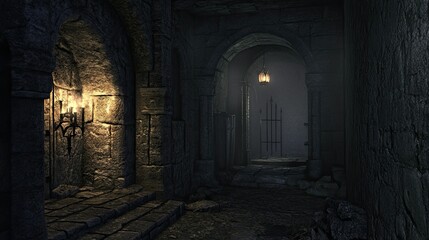 Obraz premium Eerie Dungeon Interior 