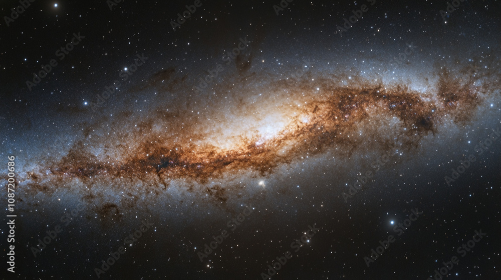 Poster beautiful spiral galaxy showcasing vibrant colors and intricate structures in deep space