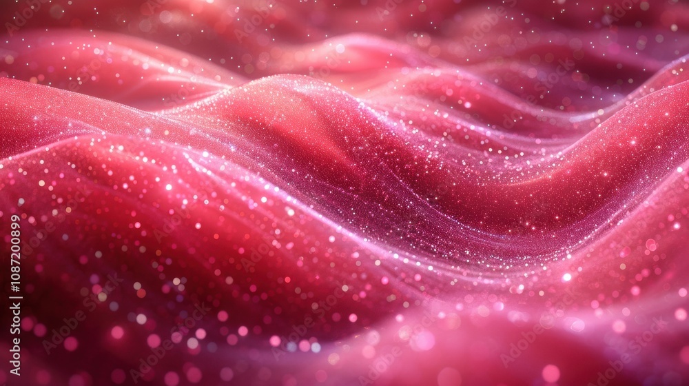 Poster beautiful swirling patterns with sparkling elements in vibrant red hues create an enchanting visual 