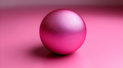 Shiny Pink Sphere on Pink Background - 3D Illustration