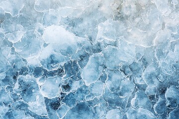 Obraz premium Detailed Close-Up of Fractured Ice Patterns in Stunning Blue Tones