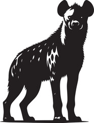 A hyena silhouette standing tall with its chest puffed out in a proud pose