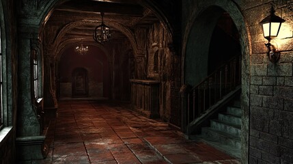 Fototapeta premium Eerie Dungeon Interior 