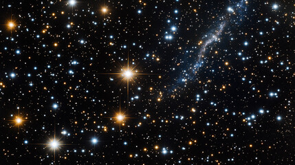 Fototapeta premium Vast night sky filled with glowing stars and distant galaxies captured in stunning clarity