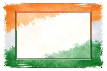 Republic Day, Indian Independence Day, Navy Day, Indian Flag Watercolor Background with Golden Frame
