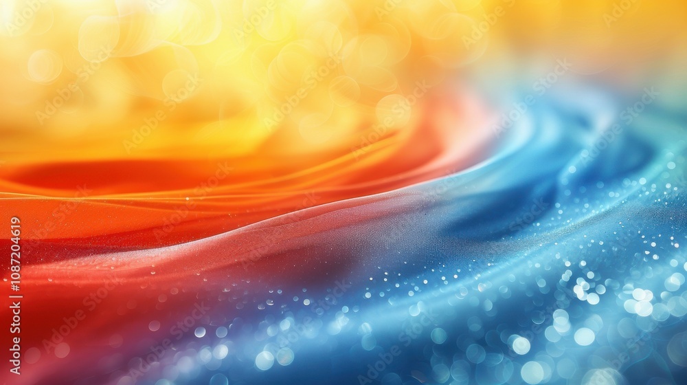 Poster colorful abstract wave pattern with vibrant hues blending seamlessly in a beautiful artistic display