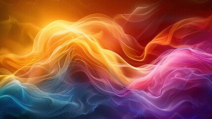 Obraz premium Ethereal waves of color blending together in a vibrant abstract display during a tranquil art-inspired evening