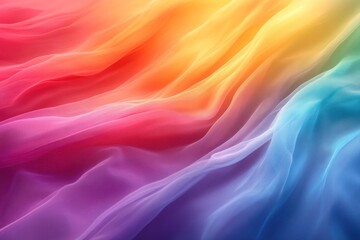 Obraz premium Abstract Rainbow Fabric with Soft, Flowing Waves