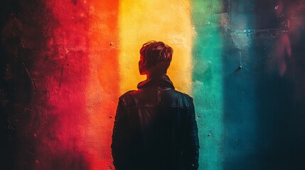 Synthwave Dreamscape, a vibrant fusion of rainbow hues and dark tones, evoking energetic beats and retro-futuristic vibes