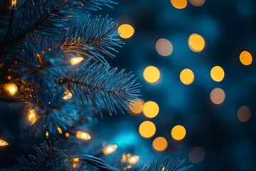 Christmas art abstract background on blue. with generative ai