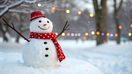 Obraz premium Festive Christmas Background with Ornaments, Gifts, and Snowflakes