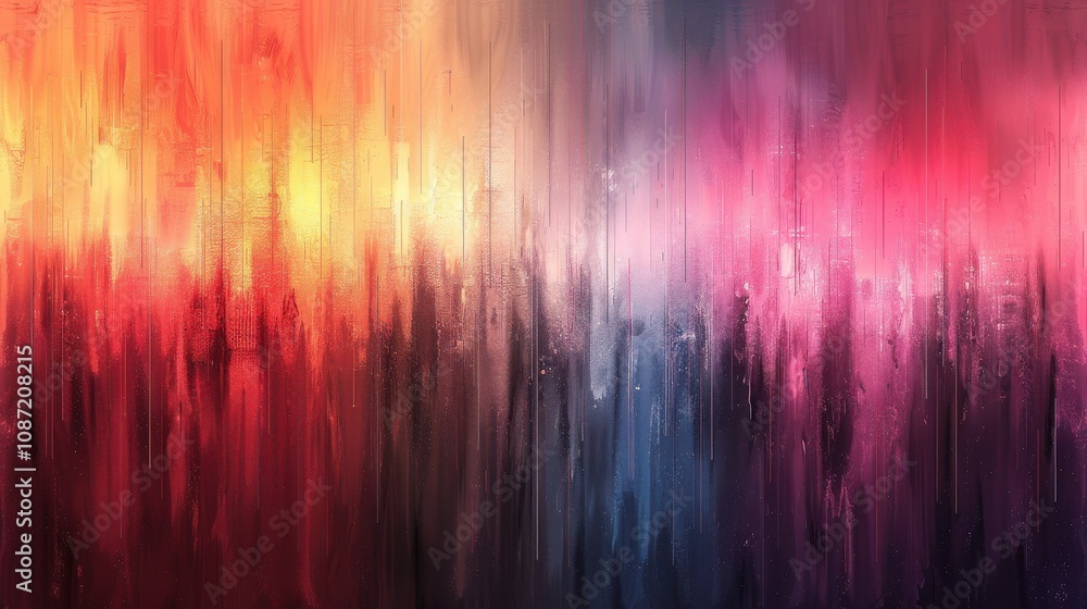 Poster vibrant abstract artwork showcasing a blend of warm and cool colors in a mesmerizing pattern, creati