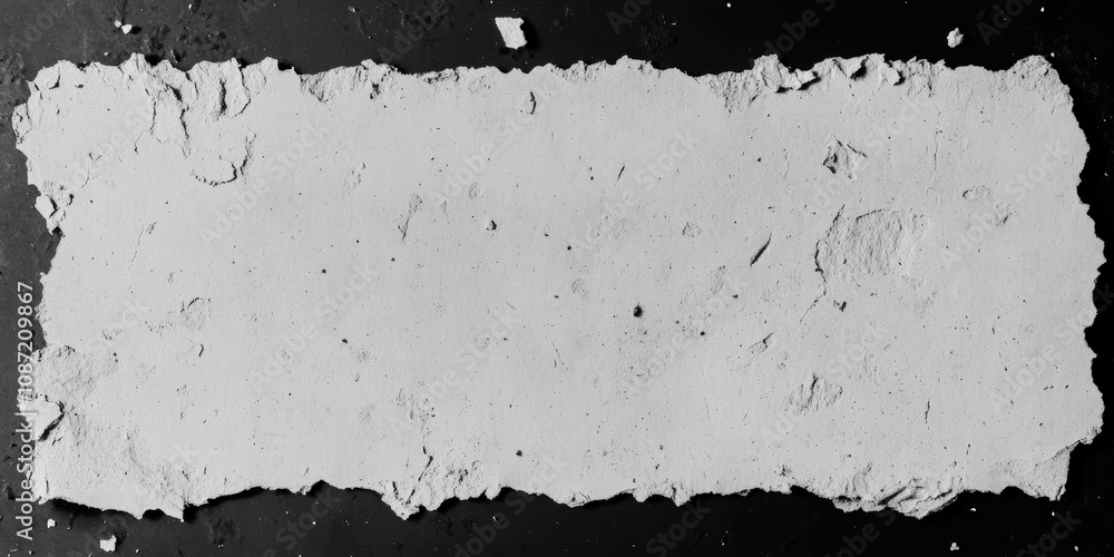 Aufkleber torn white paper with folds and cardboard texture, featuring unique patterns and rough edges, perfec