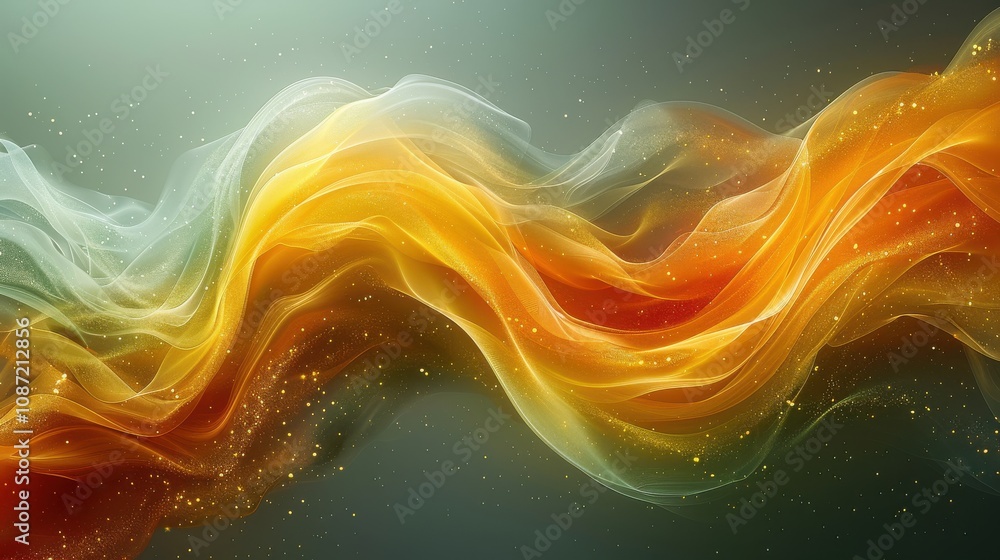Poster colorful abstract wave design in vibrant shades swirling gracefully against a soft background creati
