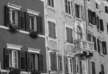 black and white image from italy architecture building