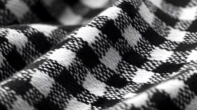 Classic houndstooth pattern in contrasting black and white simple and elegant waves of garment
