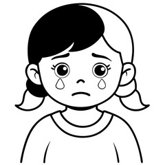 little unhappy girl crying