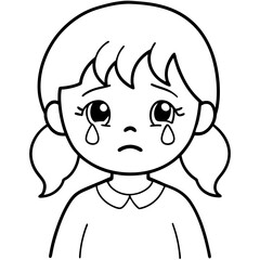  little unhappy girl crying