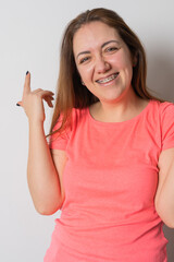 Fototapeta premium Closeup Ceramic and Metal Brackets on the Teeth