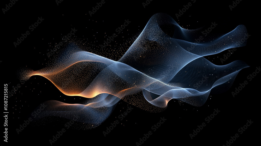 Poster ethereal flowing wisps of light and color against a dark background create a mesmerizing effect