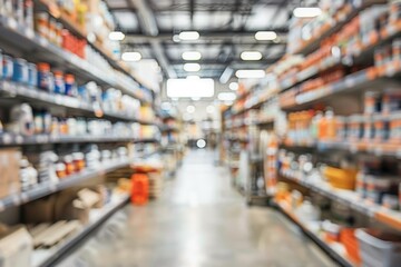 Retail Store Aisle Displays Products, Shopping Experience with Shelves Stocked, Consumerism in Modern Market.