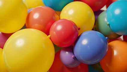 Rainbow-colored balloon celebration Bright colorful and joyous depiction of Gay Pride with a backdrop of chaotic balloons