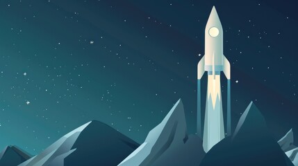 Rocket Launch into the Night Sky