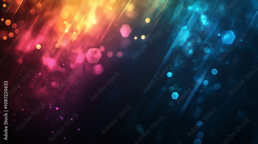 Poster beautiful abstract tech background on the theme of modern technology development. bright neon colors