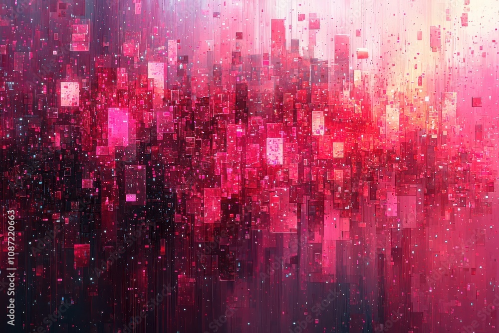 Poster exploring digital chaos vibrant abstract patterns virtual space visual art digital environment dynam