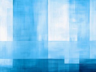blue and white abstract geometric painting